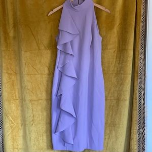 Eliza J semi-formal, cocktail dress. High neck, sleeveless. Ruffle. Lined. Sz 6